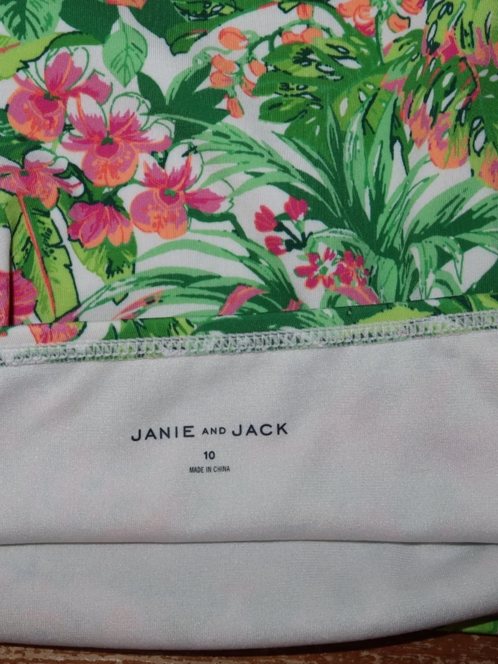 Janie & Jack Two Piece Banana Leaf Floral Girl Swimsuit Size 10